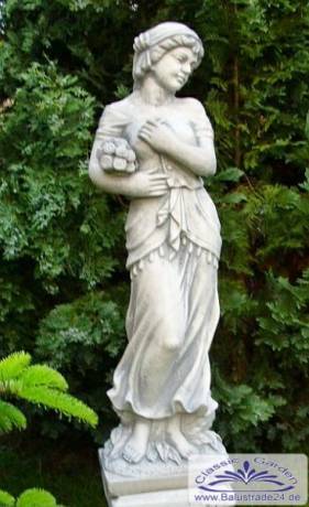 BAD-0132 Gartenfigur aus 4 Jahreszeiten III Winter Parkfigur Steinfigur aus Weißbeton Steinguss Figur 100cm 58kg