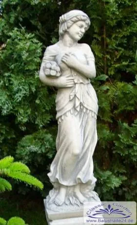 BAD-0132 Gartenfigur aus 4 Jahreszeiten III Winter Parkfigur Steinfigur aus Weißbeton Steinguss Figur 100cm 58kg