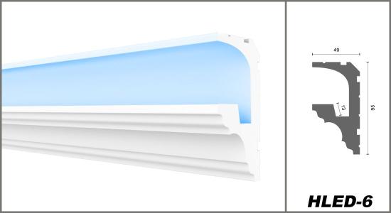 HLED-6 LED Profile XPS Styropor Leisten