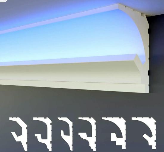 Decken- Wandleisten für LED Beleuchtung