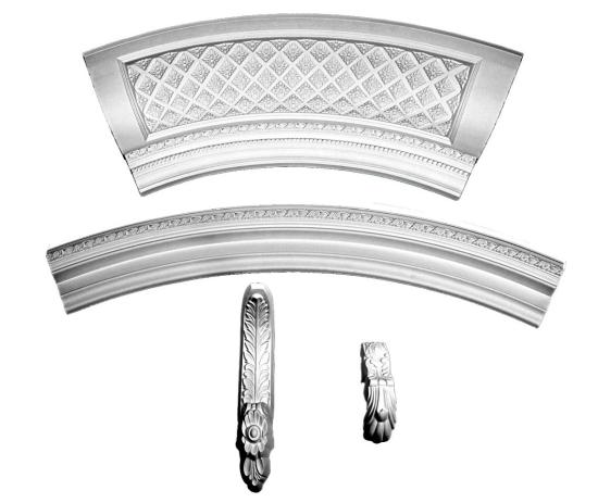 IG-4110 Verzierte Deckenkuppel mit Decken Rosette aus Polyurethan Hartschaum Kuppel Ø 2529mm Tiefe 25cm