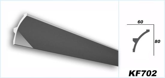 KF702 Lichtleiste für indirekte LED Beleuchtung aus PU Hartschaum 80x60mm Wandleiste 200cm