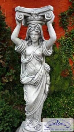 Karyatide Frauen Figur als Säule Skulptur für Fassadendekoration Gartendekoration Steinfigur 154cm 174kg BAD-7143