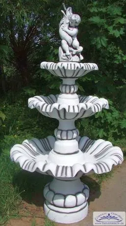 S177 Kaskadenbrunnen mit Brunnenfigur als Gartenbrunnen Springbrunnen mit 3 Wasserschalen 190cm 295kg