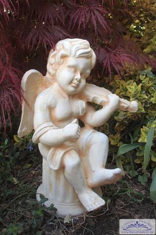gartenfigur Engel mit Violine