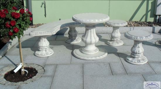 Sitzguppe aus Stein Beton