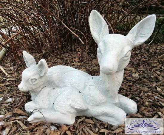 kleine Gartenfigur Reh mit Rehkitz