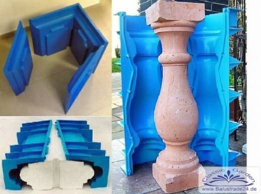 Komplett-Angebot 1 mit 4 Balustradenformen Beton Gießformen für Säulen Handlauf Pfeiler Formen Sonderpreis