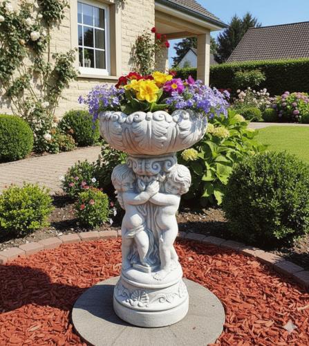 Putten Pflanzschale als Pflanzgefäß Park Steinvase Beton Steinguss 61cm