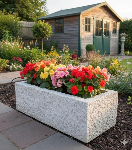 Blumen Steintrog Beton Steinguss