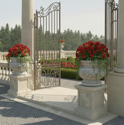 Großer Ovaler Blumen Kübel Beton Steinguss