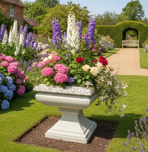 viereckiger blumen kübel mit sockel