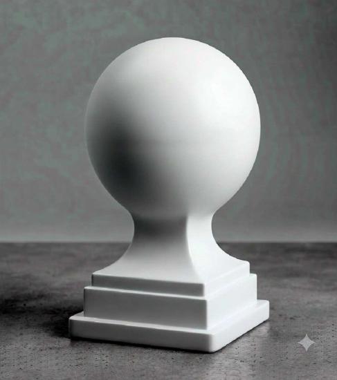 Betonkugel auf Sockel Pfeilerschmuck aus Beton Steinguss 50cm