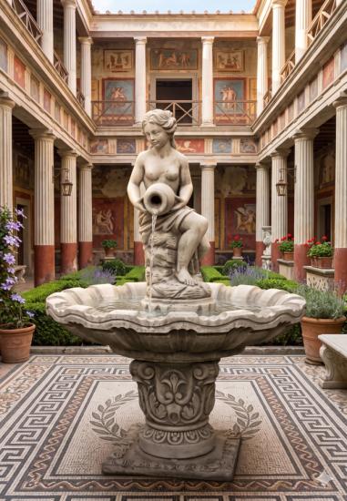 Gartenbrunnen als Standbrunnen mit Figur Frau mit Wasserkrug Garten Springbrunnen 162cm