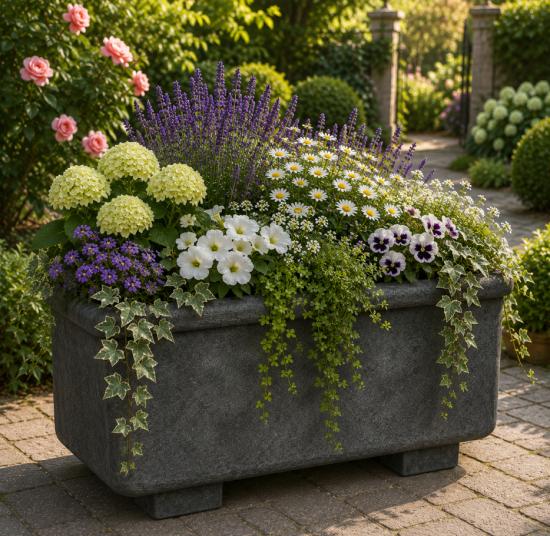 großer xl blumen pflanzkasten beton