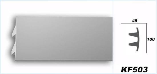 KF503 Lichtleiste für indirekte LED Beleuchtung aus PU Hartschaum 100x45mm Wandleiste 200cm