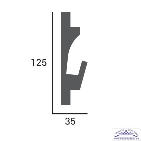 KD401 Lichtleiste für indirekte LED Beleuchtung aus XPS 125x35mm Wandleiste 115cm