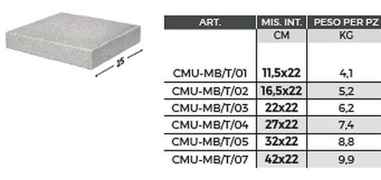 Kopfplatten zu Mauerabdeckungen Metrobasic Betonplatten 20cm lang