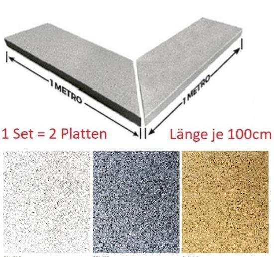 Beton Mauerabdeckung Eckwinkel 100cm lang 10 Breiten 7 Farben Evolution Mauerkappen Abdeckplatten