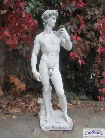 S178 Gartenfigur David von Michelangelo Skulptur Steinfigur Figur 120cm 65kg aus Beton Steinguss Statue