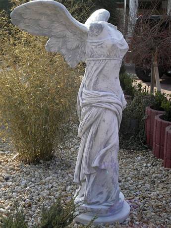 BAD-0131 Gartenfigur Skulptur der Siegesgöttin Nike von Samothrake Statue aus Weißbeton Steinguss Figur 155cm 255kg