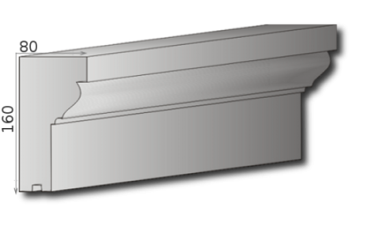 Fassadenstuck Leisten Gesims Profile Styroporstuck Fassadenprofile 160x80mm 300cm P18A