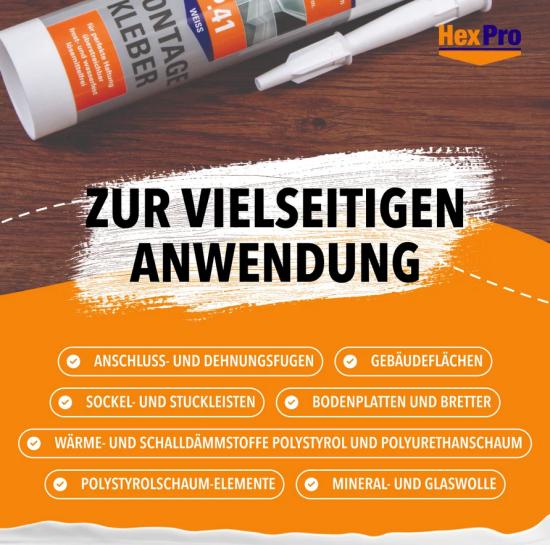 P41 Montagekleber Kleber ProLoc auf Acryl Basis mit hoher Haftung 310ml