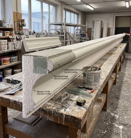 Fassaden Styroporstuck Profile Hohlkehlen Fassaden Gesims Traufprofile 105x60mm P7A