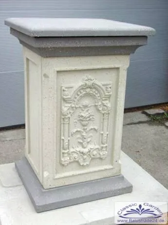 RM-Collection Pfeiler mit Dekorplatte als Sockel und dekorativer Zaunpfeiler 106cm 230kg Torpfeiler