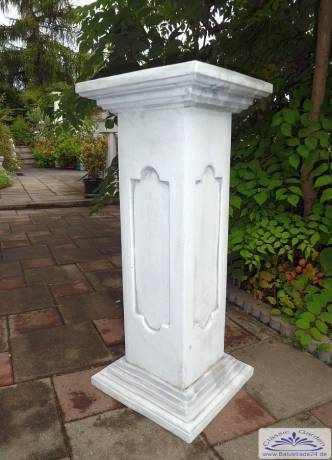 Pfeiler Zaunpfeiler aus Beton Steinguss als Säule oder Sockel für Blumenschale und Gartenfiguren 80cm 65kg BAD-8531