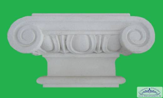 Kapitell ionisch für Lisene Wandsäulen Pilaster 25cm breit aus Gips oder Fassadenstuck aus Beton BAD-KP110204