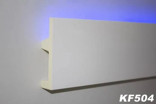 KF504 Lichtleiste für indirekte LED Beleuchtung aus PU Hartschaum 102x25mm Wandleiste 200cm