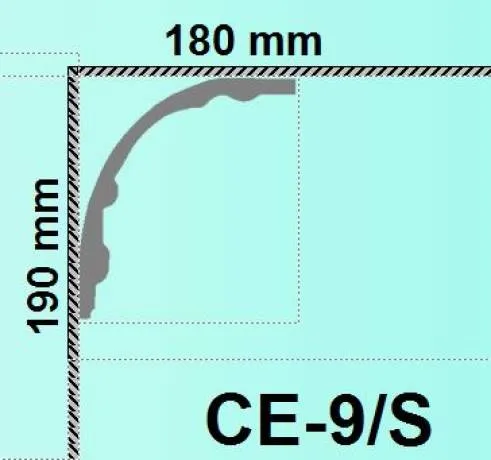 decken Eckprofil aus Stuckgips CE-9S