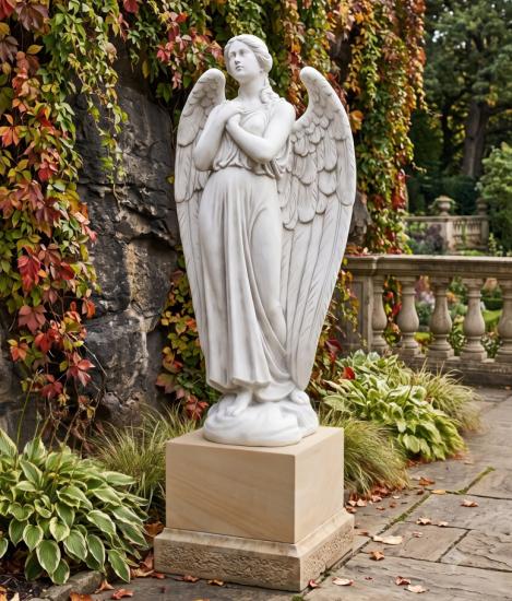 Engel Steinfigur Grabfigur bestende Engelfigur Gartenfigur 140cm