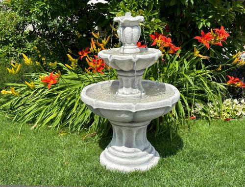 Gartenbrunnen Porto Steinguss Springbrunnen Steinkunst Froschbrunnen 100cm S107043