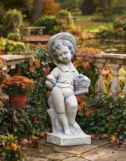 Gartenfigur Vierjahreszeiten Frühling Skulptur Steinfigur Beton Steinguss Figur 69cm