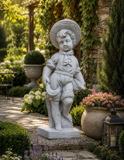 Gartenfigur Vierjahreszeiten Sommer Skulptur Steinfigur Beton Steinguss Figur 69cm