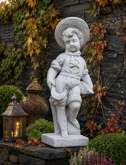 Gartenfigur Vierjahreszeiten Sommer Skulptur Steinfigur Beton Steinguss Figur 69cm