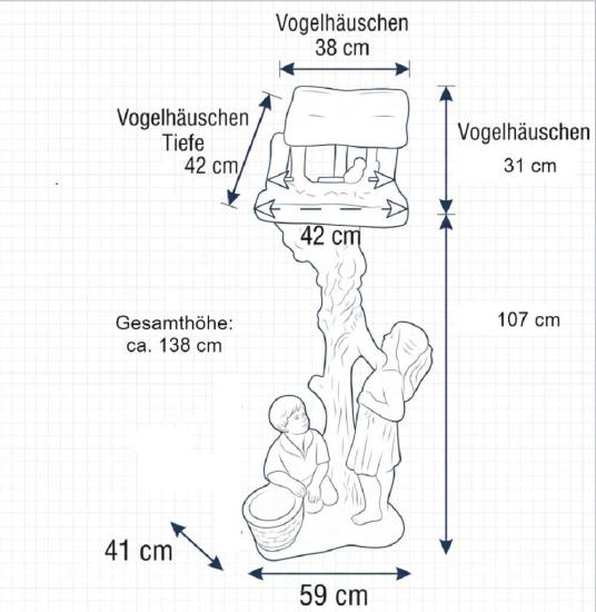 Vogelhaus aus Beton - Skizze