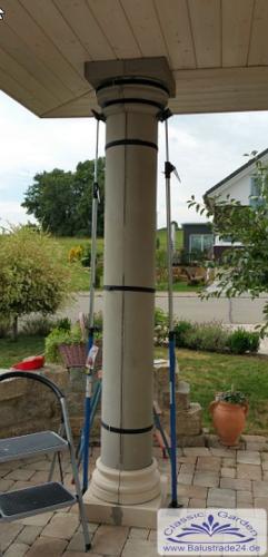 XXL Styroporsäule 100cm Durchmesser runde glatte Halbschale Säulenverkleidung | Litfass Dekosäule SA100G