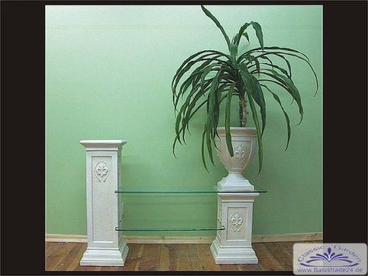 Säulenreagl mit vase und Glasboden