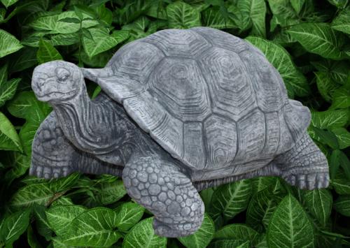 Schildkröten Gartenfigur Beton Steinfigur Steinguss Gartendekoration Tierfigur 65x45cm