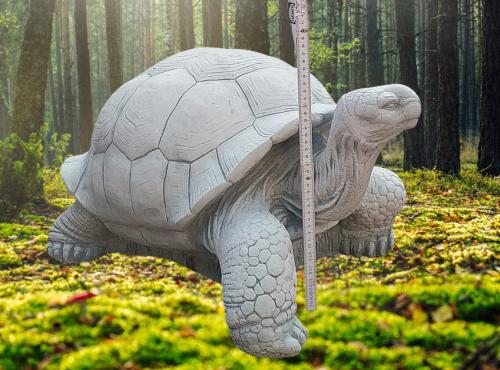 Schildkröten Gartenfigur Beton Steinfigur Steinguss Gartendekoration Tierfigur 65x45cm