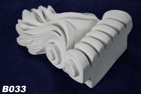 B033 Konsole als schmuckvolle leichte Wandkonsole aus Polyurethan Hartschaum 136x100mm Tiefe 50mm