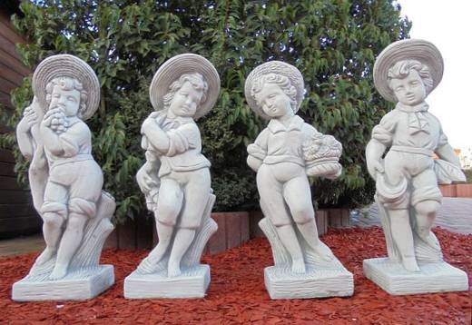 Skulpturensammlung Gartenfiguren aus Vierjahreszeiten je 70cm 31kg Skulpturen Steinfiguren als Beton Steinguss Figuren