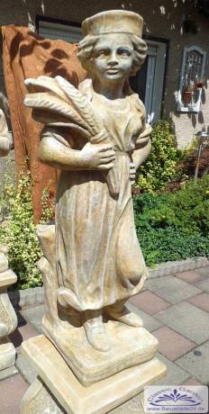 S300 Gartenfigur aus Vierjahreszeiten II Sommer 80cm 41kg ocker Skulptur Steinfigur Figur