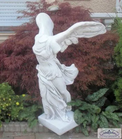 CG-615 Gartenfigur Siegesgöttin Nike von Samothrake hellgrau 100cm 75kg Skulptur Steinfigur