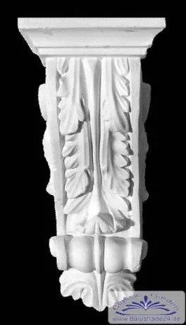 ED-26 Stuckkonsolen mit Akanthusblatt Dekor aus Gips Zierstuck Konsolen Stuck 310x130mm