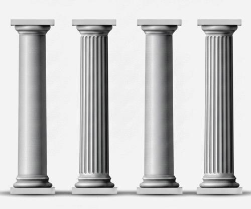 Säulen aus Styropor Halbschalen