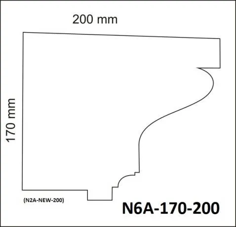 N6A Aussenstuck Fassadenstuck Profil 170x200mm Styroporstuck Gesimsprofile 300cm
